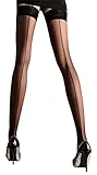 Unbekannt Ballerina Halterlose Damen-Strümpfe, schwarz, Stockings, Spitze, Strapsoptik Größe Small/M