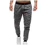 KIMODO Jogginghose Sporthose Freizeithose Streetwear Herren Baumwolle Lässige Mittlerer Taille Fitness Slim Fit Hosen Joggers Trainingshosen mit Kordelzug (A-Dunkelgrau, XXL)