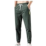 TIREOW Herren Loser Kordelzug Hosen Jogger Jogginghose Trainingsanzug Mit Gefesselten Füßen Lässig Aktiv Sport Cargohose (Green, M)