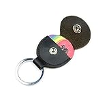 Un-brand 1 x Multifunktions-Schlüsselanhänger aus Leder, Gitarrenplektren, Taschen-Halter für E-Akustik-Gitarre, Bass, Schw