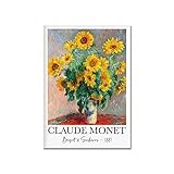 Claude Monet Pflanzenposter und Drucke, abstrakte Kunstblumen, moderne nordische Wandbilder, rahmenlose Leinwandbilder A2 15x20