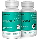 2 Flaschen Coenzym Q10 mit hoher Absorption und reinem Glutathion, 520 mg, CoQ10 Ergänzung, 120 vegetarische Kap