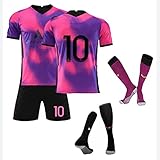 Baloncesto 20-21 T-Shirt-Fußballtrikot-Set 10# Neymár Paris Trikot Herren Fußball Trikot Kinder (Size:28,Color:G1)