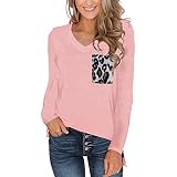 TYTUOO Damen-Top mit Leopardenmuster, kurz/lange Ärmel, V-Ausschnitt Gr. XXL,