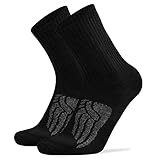 Wandersocken aus Merinowolle für Herren und Damen, Socken Daze Warm Crew Walking & Boot Socken für Trekking, Arbeit, Outdoor, 1 Paar schwarz, M