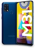 Samsung Galaxy M31 Android Smartphone ohne Vertrag, 4 Kameras, großer 6.000 mAh Akku, 6,4 Zoll Super AMOLED FHD+ Display, 64GB/6GB RAM, Handy in blau, deutsche Version exklusiv b