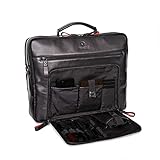 DONBOLSO® Laptoptasche San Francisco 17 Zoll Leder I Umhängetasche für Laptop I Aktentasche für Notebook I Tasche für Damen und Herren (Schwarz)