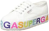 Superga Damen 2790-Cotw Glitterlettering Oxford-Schuh, Weiß Mehrfarbig, 35.5 EU