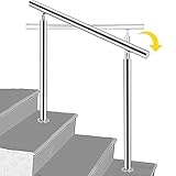 Treppengeländer-Kit Veranda Handläufe Verstellbarer Winkel 304 Edelstahl Handlauf Set für Holz, Beton Level Deck, Treppe, Balustrade Einfache I