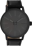 Oozoo Herrenuhr mit Lederband 45 MM Black/Dunkelgrau/Schwarz C10014