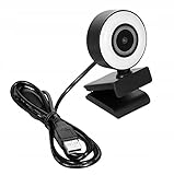 Webcam 1080P Full HD mit Mikrofon und Ringlicht, Vitade 960A Pro Computer PC USB Kamera Facecam für Streaming Video Chat Aufnahme, Mac Windows Laptop Konferenz Spiele Skype OBS Twitch YouTub