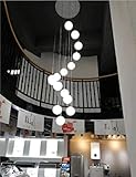 Chents 15 Glaskugeln Kronleuchter Multi-Lichter Pendelleuchte für hohe Decke Große Kronleuchter Treppenlampe Wohnzimmer Villa Hohl 60x350