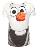 Disney T-Shirt Frozen Olaf Gesicht (S, Weiß)