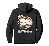 Leopard Lippen mit Nageltechniker Bohrer Cool Nail Hustler Pullover H