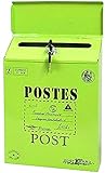 FFVWVGGPAA Postkasten Briefkasten Mit Zeitungshalter Post Vintage Ornamente Farbe mit Schloss Eisen Briefkasten Briefkasten Bunte Briefkasten F0090027(Color:Green)