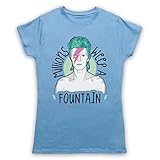 David Bowie Aladdin Sane Damen T-Shirt, Hellblau, M