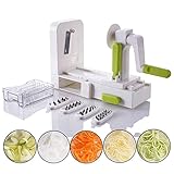 LIXFDJ Gemüse-Spiralschneider, mit 4 Klingen und Klingen-Caddy für Küche, Gemüse-Werkzeug, für Zucchini, Nudeln, Spaghetti, Tagliatelle, Karotte, Gurke/252
