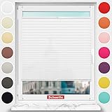 Schuette® Plissee ohne Bohren ● Premium Kollektion: White Day (Weiß) ● 50x130cm (Breite x Höhe) ● Suprafix Faltrollo Klemmfix 2.0 Rollo ● 60 Sekunden Plisseerollo Montage inkl. V