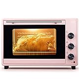 Multifunktionsofen 40 L,Temperatur: 90-230 60 Minuten Timer Doppelglastür Konvektions-Toaster-Ofen (Blau) (Rosa) Ästhetisch Und Prak