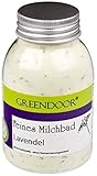 GREENDOOR Milchbad Lavendel 250ml aus der Naturkosmetik Manufaktur, Haut pflegendes Milch Bad, 100% natürlicher Badezusatz, biologisch abbaubar, Entspannungsbad, Wellness Bad, Geschenk