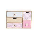 DRULINE Mini Kommode Holz Shabby Chic mit 5 Schubladen Bunt Modell 2