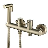 MEARCOO Handheld-Bidet-Sprayer-kit, Handheld-Bidet-Sprayer, Toiletten-Bidet-Sprayer-Set Gebürstete Goldwinkelventil-sprühp