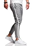 behype. Herren Chino-Hose Nadelstreifen-Hose Side-Stripe Anzugs-Hose 80-0130 Hellgrau W32