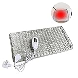 ZLZNX Rücken Heizkissen Elektrische USB Schulter Nacken mit Abschaltautomatik Waschbar Flanellmaterial Heizung Schaldecke,Grau,UK 240V