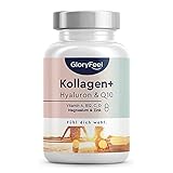 Kollagen + Coenzym Q10 + Hyaluronsäure - Premium: Marine Collagen - Mit Zink, Magnesium, Vitamin B12, D3, A & C - 60 Kapseln - Laborgeprüft, hochdosiert ohne Zusätze in Deutschland herg