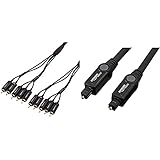 Amazon Basics - Component-Video-Kabel mit Audioübertragung, 1,8 m & Toslink Optisches Digital-Audiokabel, 1,8