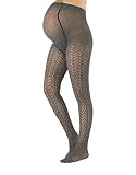 CALZITALY Gestrickte Umstandsstrumpfhose aus Baumwolle | Gemusterte Schwangerschaftsstrumpfhosen | Grau | S, M, L, XL | Made in Italy (M, Grau)