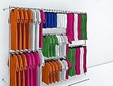 300x240x40 Profi schwerlast Kleiderständer 300cm 3m Garderobe Chrom Silber Stabil P300WR