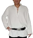 MAYLYNN Mittelalter Hemd Piratenhemd Wikinger Kelte Fischerhemd Yagumir, Gr. XL