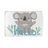 Schöne niedliche Koala Hello Badematte, rutschfest, super Badteppich, Innenteppich, Fußmatte, Bodenmatte, Schmutzfangmatte, Schuhe, Schaber 61 x 40,6