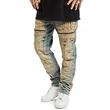 Yakuza Herren Lechuga Straight Jeans, Light Blue Vintage Destroyed, 30W