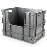 Eurobehälter - 600 x 400 x 430 mm, mit Sichtfenster in der Seiten, 90 L