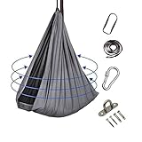 LHHL Revna Therapieschaukel Kinder Indoor Gray schaukeltuch Autismus adh therapi schaukel Akrobatik Tuch sensorisch schaukel Hängehöhle Hängesessel Yoga hängetuch 150×280CM/59×110