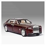Auto-Spielzeug-Kit Aus Metalldruckguss 1:24 Für Rolls Royce Phantom Sound Light Pull Back Modellauto Legierung Modell Static Display Adult Collection Wunderbares Geschenk (Farbe : Rot)