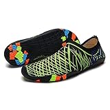 DYJXIGO Sportschuhe für Wassersport, Unisex, Aqua Yoga, Schnorchelschuhe, Schuhe für Swim Running Surfing Driving Kayak Beach Men Damen Green-39