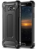 Coolden Samsung Galaxy A5 2016 Hülle, Premium [Armor Serie] Outdoor Stoßfest Schutzhülle Tough Silikon + Hard Bumper Militärstandard Handyhülle für Samsung Galaxy A5 2016(Schwarz)