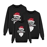 SOIUTAO Weihnachten Sweatshirt Pullover Damen Rentier Muster Weihnachtsmann Sweater Große Größen Lustig Baumwolle Bekleidung Party Geburtstagsgeschenk für eine Familie oder eine F