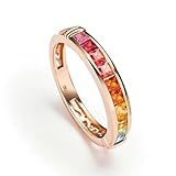 KnSam Damen Ring, Partnerringe Frauen Luxurs 18 K Rose Gold Valentinstag Weihnachten Frau Mädchen Saphir Echt Gold Hochzeitringe Rose Gold Gr. 46 (14.6)