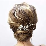 Edary Braut Hochzeit Haarnadeln Silber Blume Haarspangen Perle Braut Kopfschmuck Strass Haarschmuck Für Frauen und Mädchen (2)