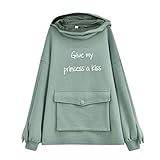 Kapuzenpullover Damen Cute Frog Hoodie mit Reißverschluss und große Fronttasche Frauen Teenager Herbst Winter Sweatshirt Lässiger Loose Top Jump