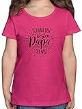 Vatertagsgeschenk Papa Tochter & Sohn Kinder - Ich Habe den besten Papa der Welt - 128 (7/8 Jahre) - Fuchsia - Vatertags t-Shirt für Kinder - F131K - Mädchen Kinder T-S