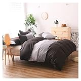 Uni Doppelbett Bettbezug Einfache gestreifte Bett-Set 3 Stück Luxus bedruckt Bettdecke Set Moderne stilvolle weiche Mikrofaser-Steppdecke mit versteckten Reißverschluss-Eckbinder Bettwäsche-S
