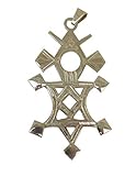 Großes Kreuz des Südens Tuareg 'Karaga' aus massivem Silber 925 mit Lederb