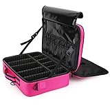 Luxspire Make-up Aufbewahrungsbox, Multifunktion Wasserdicht Kosmetika Etui Oxford Kosmetikbeutel Reißverschluss Schultergurt Verstellbar Aufbewahrungstasche für Damen Maskenbildner - Rose R