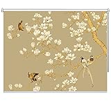 Verdunkelungsrollo Innenfenster Rollos mit Blumenmuster, Wasserdichter Blackout Jalousien für Küche/Schlafzimmer/Bad, 60/90/100/120/140/150cm Breit (Size : 90x100cm)