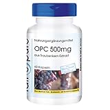 OPC traubenkernextrakt hochdosiert 500mg - oligomere Proanthocyanidine - vegan - ohne Magnesiumstearat - 60 OPC Kap